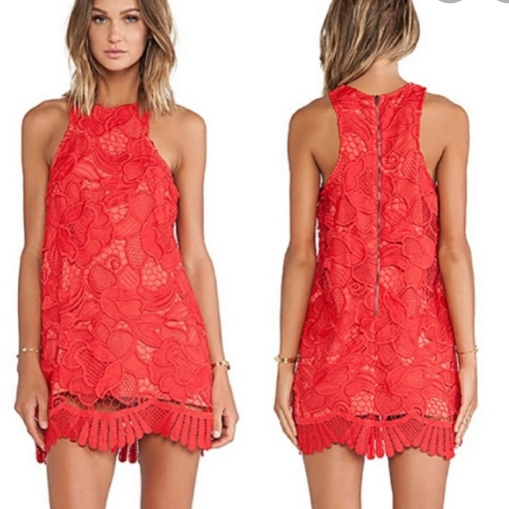 Lovers and Friends Lace Red Mini Dress